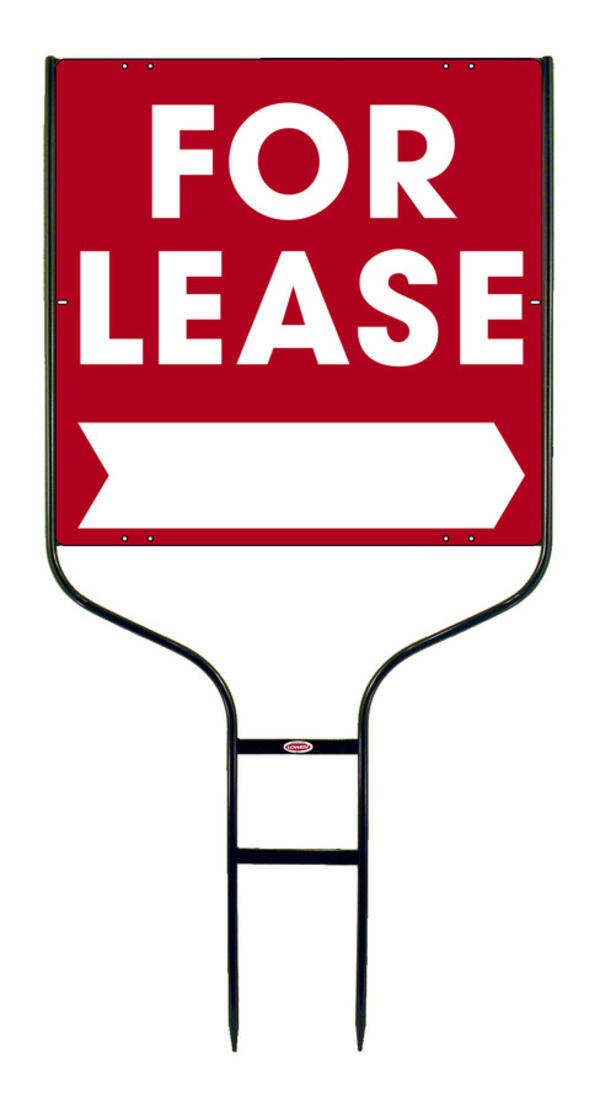 For Lease Round Rod Sign Units with Large, Bold Text, 24h x 24w, Black